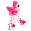 Розовая игрушка для укуса питомца, писклявая плюшевая игрушка для жевания фламинго, собачья веревка для жевания