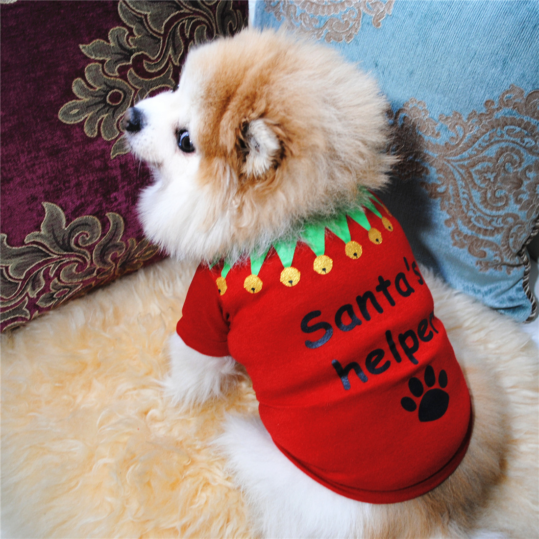 Одежда для домашних животных Red Bones Cat Puppy Одежда для собак в рождественском стиле Дизайнерская одежда для собак