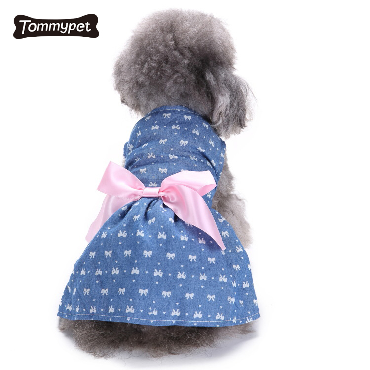 Симпатичная лента в горошек, уютная одежда для собак без рукавов, рубашка, Сарафан, платье-пачка для собак