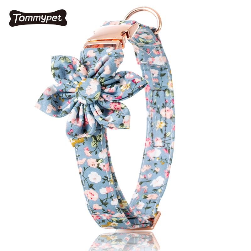 2021 завод оптовая продажа галстук-бабочка ожерелье подарки солнечные цветы ошейник для домашних животных с металлической пряжкой из розового золота
